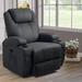 Wade Logan® Power Lift Reclining Heated Massage Chair w/ Remote Control Faux Leather in Black | 43 H x 32 W x 31 D in | Wayfair