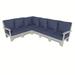 Highwood USA 78.75" Wide Outdoor Right Hand Facing Patio Sectional w/ Cushions Plastic in Blue/Brown | 34 H x 78.75 W x 102.75 D in | Wayfair