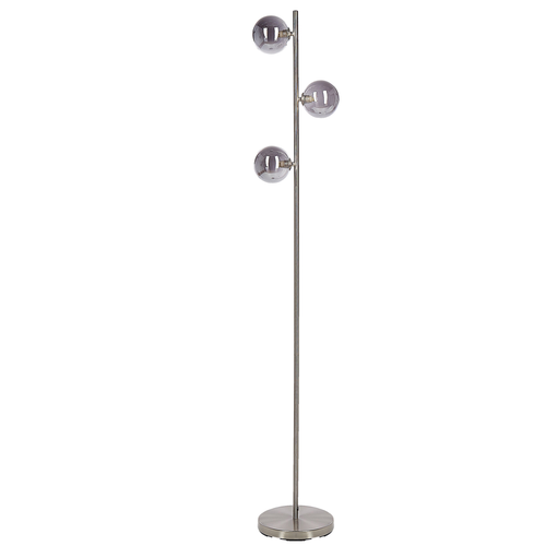 Stehlampe aus Metall mit 3 Lichtern Metallleuchte silber Wohnzimmer Schlafzimmer modern