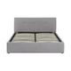 Lit coffre tissu gris chiné 140x190 sommier inclus