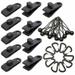 Suzicca 30pcs Outdoor Tarp Clips Heavy Duty Lock Grip Tent Fasteners Clamps with Bungee Ball Cords Carabiners for Outdoor Camping Tarps Awnings Caravan Canopies