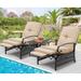 AECOJOY Outdoor Adjustable Cushioned Metal Patio Recliner Lounge Chair (Set of 2)