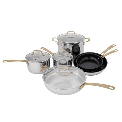 ZLINE 10-Piece Non-Toxic Stainless Steel with 3-Piece Nonstick Ceramic Cookware Set