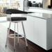 Chelsea Faux Leather Upholstered Swivel Bar/Counter Stool in Brushed Stainless Steel