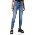 Love Moschino Womens Skinny in Superstretch Blue Denim with Back Tag Jeans, 32