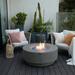 Elementi Plus Colosseo Outdoor Fire Pit Table Concrete Round 60000 BTU - 40.9 x 40.9 inches with Lid, Fire Glass, and Cover