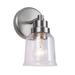 Aspen Creative 62287 1 Light Wall / Vanity Light Fixture 4-3/4 W x 8-5/8 H x 6 E Brushed Nickel Finish Clear Seeded Glass Bulb Not Included