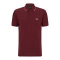 BOSS Herren Paule Slim-Fit Poloshirt mit Logo-Print am Kragen Dunkelrosa M