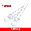 Mingyiq 100PCS Super Bright LED 5mm Red/Blue/Green/White/Yellow LED Transparent Bulb