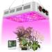 NAILGIRLS LED Plant Grow Light Full Spectrum 600W Dual Switch Veg/Bloom Daisy Chain Plant Grow Heat Lamp with Temperature Hygrometer for Indoor Plants Germination Seedling Flowering Fruiting