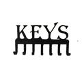 Key Holder for Wall Decorative Keys Key Rack with 7 Hooks Modern Key Hangers for Wall Decor Room Decor (Black)