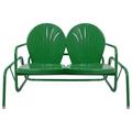 Northlight 2-Person Outdoor Retro Tulip Metal Patio Double Glider Chair Green