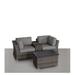 Living Source International 4-Piece Wicker / Rattan Seating Group in Espresso