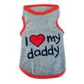 I Love MOM Dog T Shirt Summer Pet Shirts for Small Dogs Boy Girl Sleeveless Thin Puppy Outfits for Cats Apparel Doggie Tshirt (Grey) xxlï¼ŒG164225