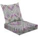 2-Piece Deep Seating Cushion Set Cool tribal geometric design seamless Outdoor Chair Solid Rectangle Patio Cushion Set