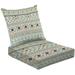 2-Piece Deep Seating Cushion Set Sacral tribal ethnic motifs geometric Abstract gypsy geometric shapes Outdoor Chair Solid Rectangle Patio Cushion Set