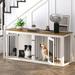 Large Dog Crate Furniture for 2 Dogs Linor Wooden Dog Crate Table with Double Doors Heavy Sturdy Dog Kennel for Medium Large Dog Indoor Double Dog Cage (White)