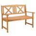 Ktaxon Outdoor Bench 46 in Wood Garden Bench with Armrests Sturdy Wooden Funriture Outdoor Seat Original Color