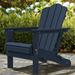 Wulful Folding Plastic HDPE Patio Adirondack Chair Navy Blue