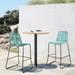 Armen Living Shasta 27 Metal Outdoor Counter Stool in Wasabi Green (Set of 2)