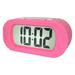 Small LED Digital Alarm Clock with Snooze Easy to Set Adjustable Alarm Volume USB Charger Compact Clock for Bedrooms Bedside Desk pinkï¼ŒG38625