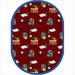 Joy Carpets 1419DD-03 Bookworm Red 7 ft.8 in. x 10 ft.9 in. Oval WearOn Nylon Machine Tufted- Cut Pile Just for Kids Rug