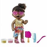 Baby Alive Sunshine Snacks Doll Eats and Poops Waterplay Doll Black Hair It s the first Baby Alive doll to feature both feeding and waterplay! With the included solid reusable doll food ice pop