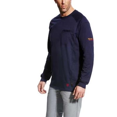 ARIAT 10022327 FR Crew Longsleeve Tee,Navy,XL