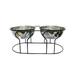 Wrought Iron Stand with Stainless Steel Double Dog Bowl, 8 Cups, Medium, Silver / Black