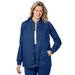 Plus Size Women's Snap Front Scrub Jacket by Comfort Choice in Evening Blue (Size M)