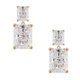 Kate Spade Jewelry | Kate Spade Bright Idea Double Emerald Cut Crystal Clear Earrings | Color: Gold | Size: Os