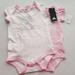 Adidas One Pieces | Adidas Infant Girl Bodysuit Set (2) Pink And White Short Sleeve 12m. | Color: Pink/White | Size: 12mb