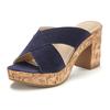 Pantolette LASCANA, Damen, Gr. 40, blau, Obermaterial: 100% Ziegenleder. Futter: 100% Synthetik. Decksohle: 100% Ziegenleder. Laufsohle: 100% Synthetik, unifarben, Veloursleder, modisch, Schuhe Pantolette, Mule, Sandale, offener Schuh aus Leder mit...
