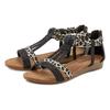 Sandale LASCANA "Sommerschuh, Sandalette", Damen, Gr. 41, schwarz (schwarz, leo), Obermaterial: 50% Lederimitat, 50% Textilmaterial. Futter: 100% Lederimitat. Decksohle: 100% Lederimitat. Laufsohle: 100% Synthetik, bedruckt, modisch, Schuhe...