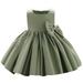 Summer Savings Clearance 2023! loopsun Toddler Girls Satin Embroidery Rhinestone Bowknot Birthday Party Gown Long Dresses Green 24Months