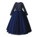 Summer Savings Clearance 2023! loopsun Children Dress Girl Long Sleeve Girl Princess Dress Long Sequin Dress Dress Navy 8-9 Years