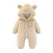 Baby Girl Boy Outfit Boys Girls Long Sleeve Cute Cartoon Animals Solid Bear Ears Hooded Romper Jumpsuit Coat Onesie Cute Clothes For 6-9 Months