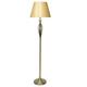 Antique Brass Vintage Open Metalwork Floor Lamp with Gold Faux Silk Tapered Drum Shade | 160cm Height | 1 x ES E27 Lamp Bulb Required | UK Approved | On Off Foot Switch