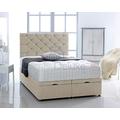 Chenille Fabric Ottoman Foot Lift Bed Base and Memory Orthopaedic Mattress by Comfy Deluxe LTD (Cream, 5FT King-Size)