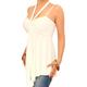 Blue Banana Women's Strappy Halter Neck Tunic Top Ivory Size 14