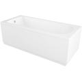 IBathUK Bathroom White Gloss Bath Single Ended Round Acrylic Bathtub with Adjustable Feet - 1500 x 700mm