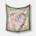 Foulard carré imprimé animaux de la forêt pour femmes foulards Twill enveloppes bandana petit