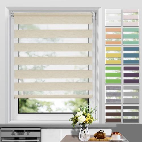 Doppelrollo Klemmfix ohne Bohren & mit Bohren, Duo Rollos für Fenster und Tür, Klemmrollo