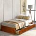 Twin Size Platform Storage Bed with 3 Drawers Solid Wood Structure