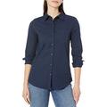Amazon Essentials Damen Langärmeliges Oxford-Hemd aus Stretch mit Knopfleiste (in Übergröße erhältlich), Marineblau, 5XL Große Größen