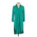 Women With Control Casual Dress - Shirtdress: Teal Dresses - Size X-Small