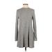 Forever 21 Casual Dress - Sweater Dress: Gray Tweed Dresses - Women's Size Small