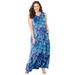 Plus Size Women's Morning to Midnight Maxi Dress (With Pockets) by Catherines in Deep Grape Sketched Floral (Size 1X)