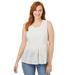 Plus Size Women's Eyelet Peplum Top by Jessica London in White (Size 18 W)