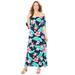 Plus Size Women's Meadow Crest Maxi Dress by Catherines in Navy Tropical Floral (Size 1X)
